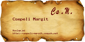 Csepeli Margit névjegykártya